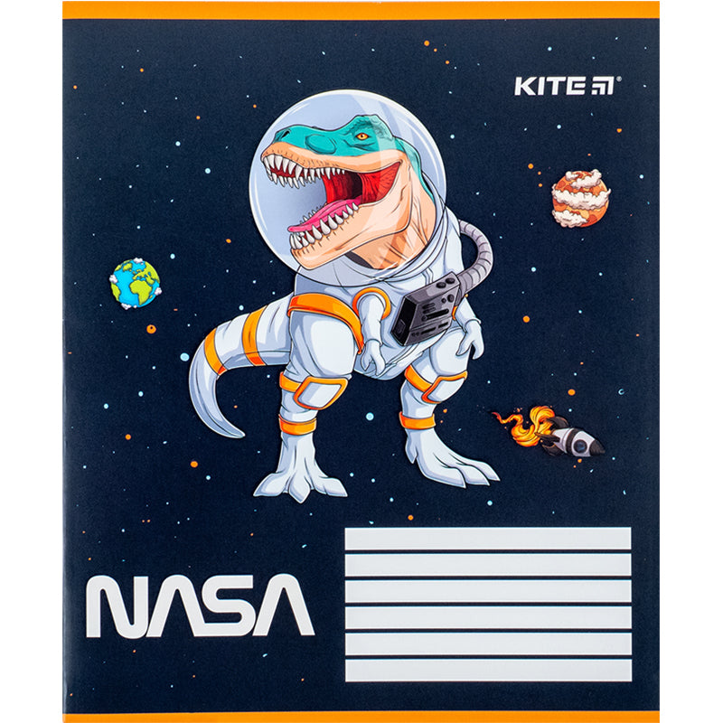 Тетрадь школьная Kite NASA NS24-235, 12 листов, в косую линию