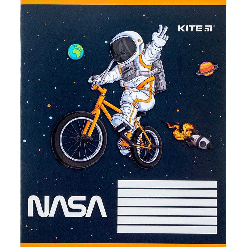 Тетрадь школьная Kite NASA NS24-235, 12 листов, в косую линию