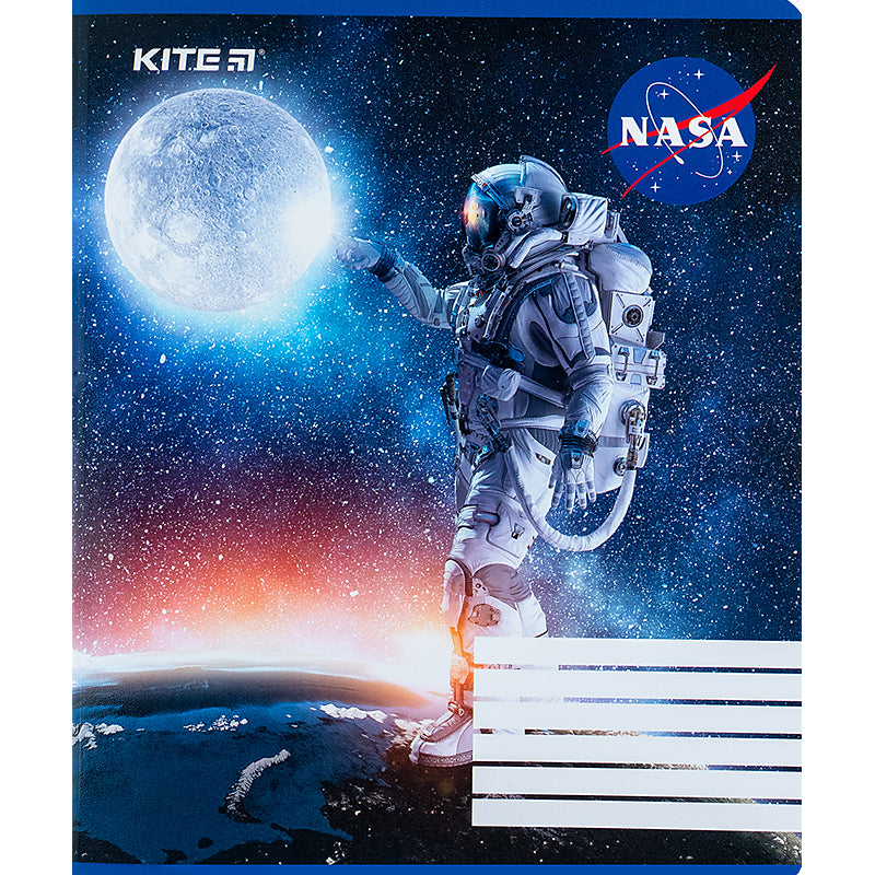 Тетрадь школьная Kite NASA NS24-236, 18 листов, клетка