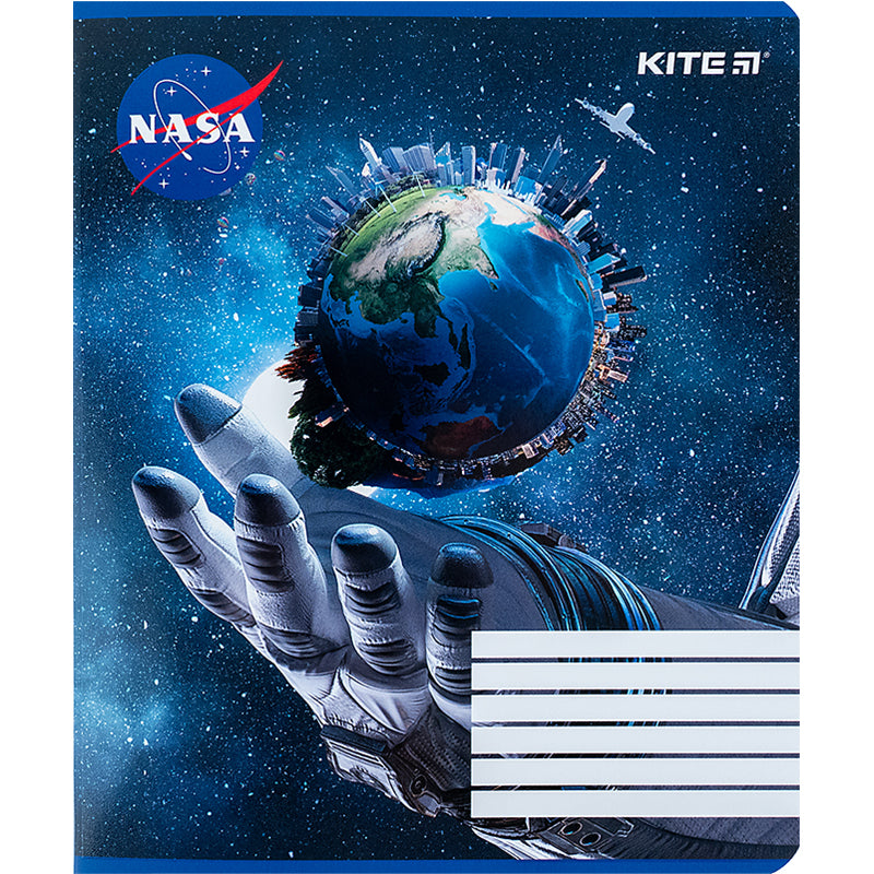 Тетрадь школьная Kite NASA NS24-236, 18 листов, клетка