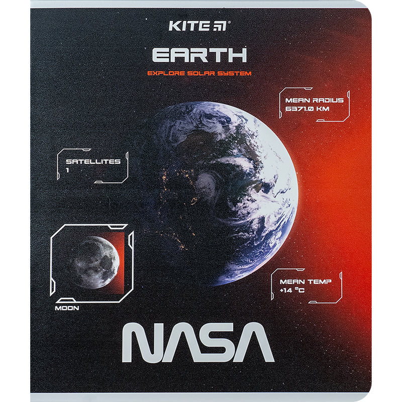Зошит шкільний Kite NASA NS24-238, 24 аркуша, клітинка