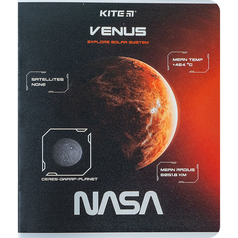 Зошит шкільний Kite NASA NS24-238, 24 аркуша, клітинка