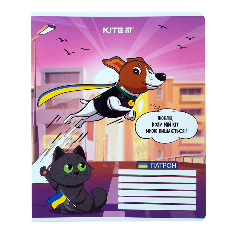 Тетрадь школьная Kite Patron PN23-234, 12 листов, в линию