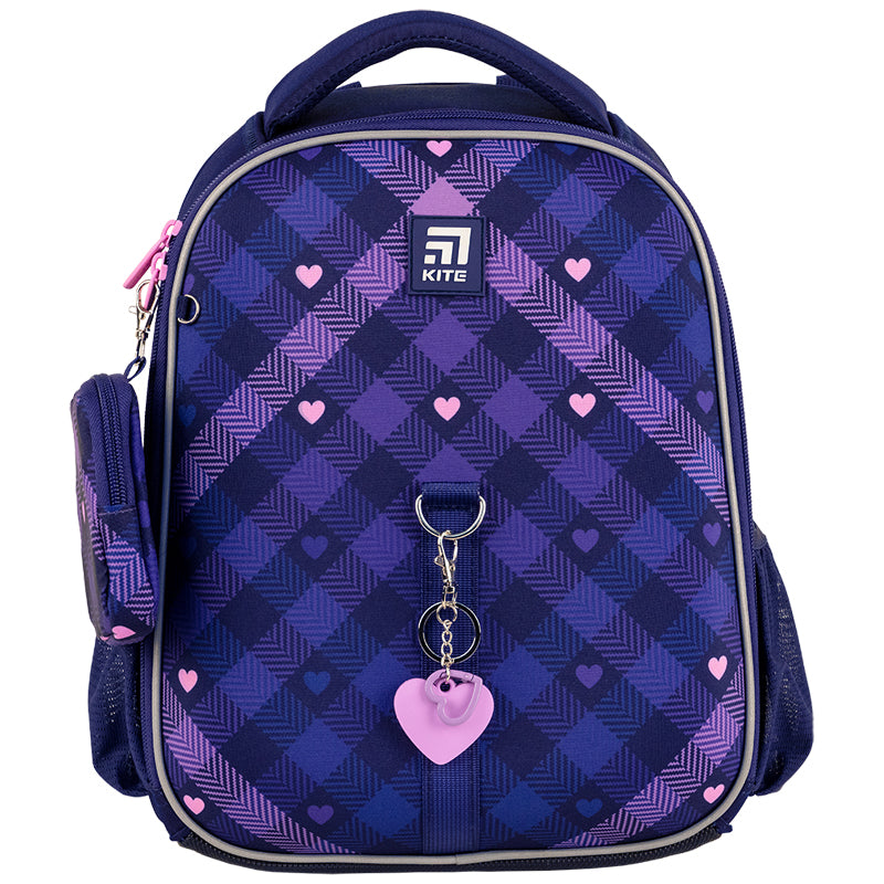 Школьный набор Kite Check and Hearts SET_K24-555S-1 (рюкзак, пенал, сумка)