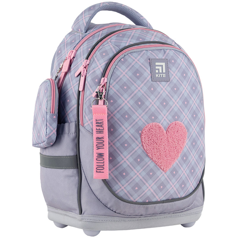 Школьный набор Kite Fluffy Heart SET_K24-724S-1 (рюкзак, пенал, сумка)