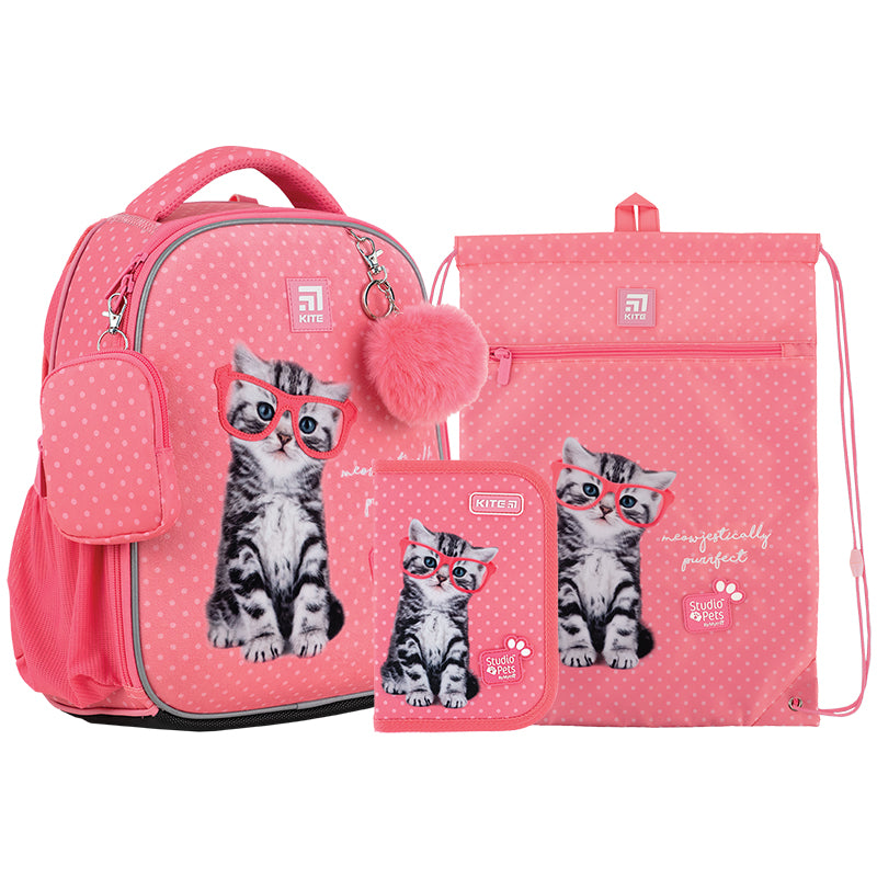 Школьный набор Kite Studio Pets SET_SP24-555S-2 (рюкзак, пенал, сумка)