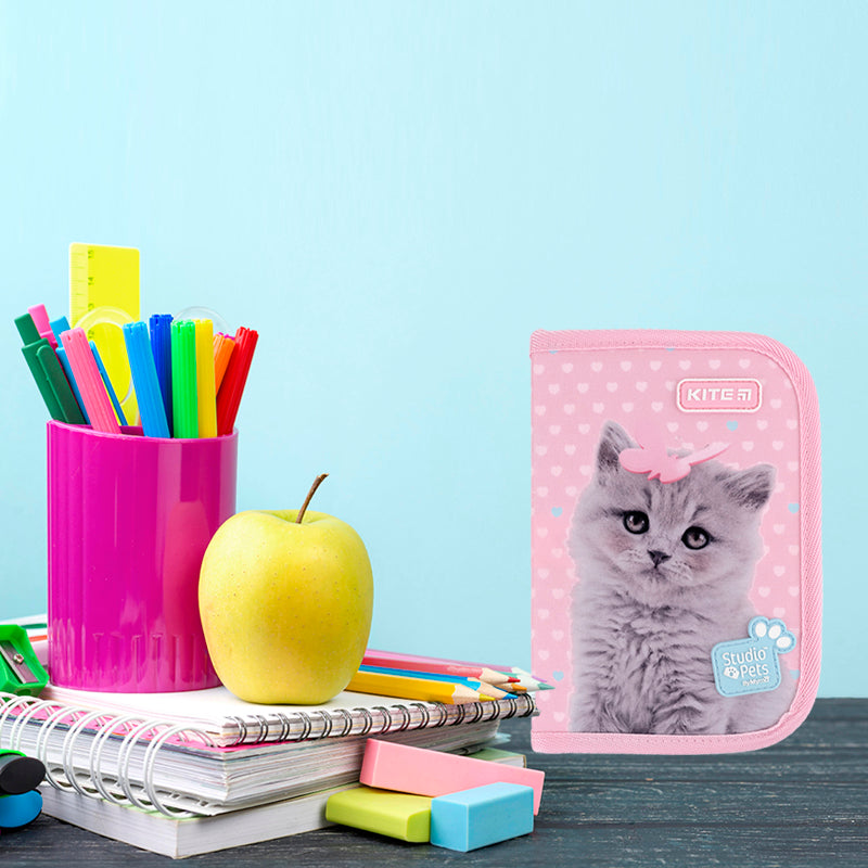 Пенал без наповнення Kite Studio Pets SP24-621, 1 відділення, 1 відворот
