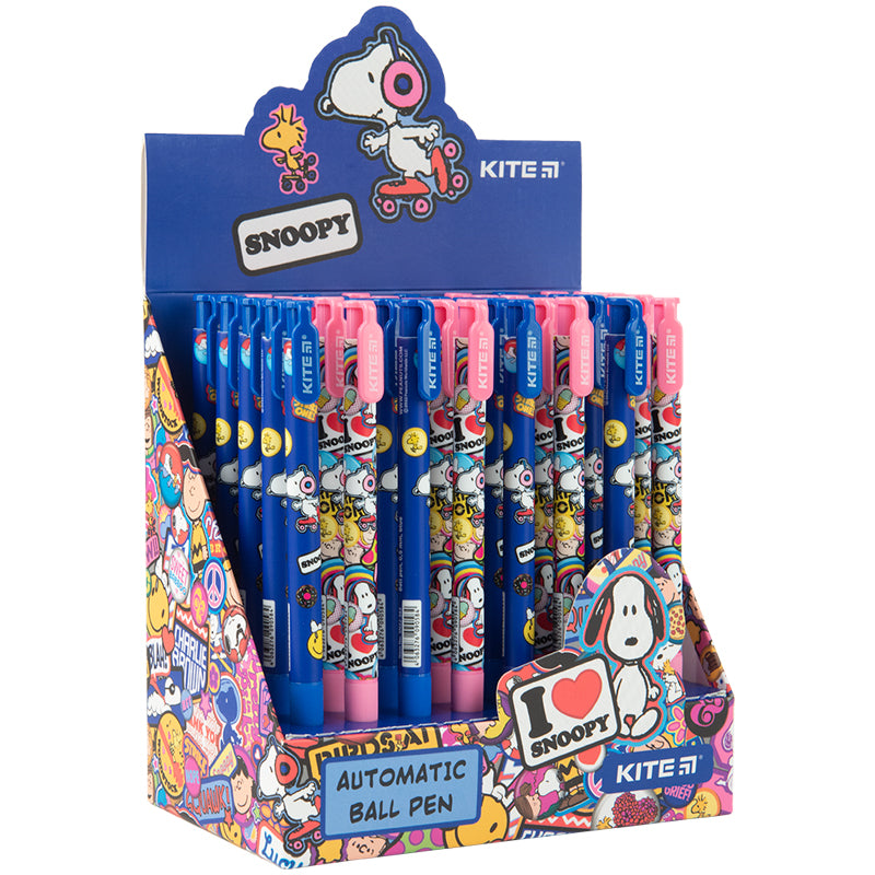 Ручка кулькова автоматична Kite Snoopy SN22-363, синя