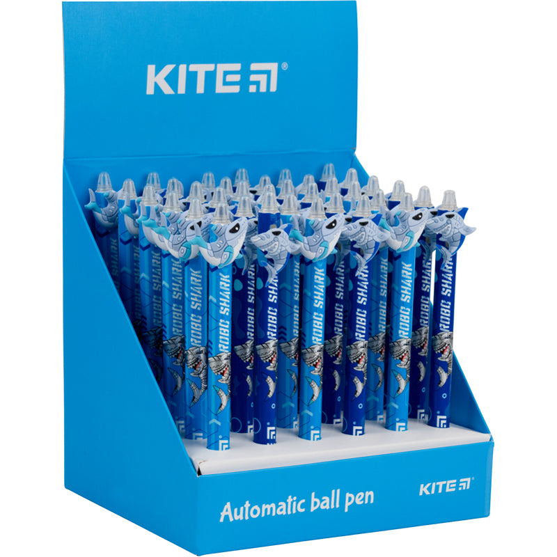 Ручка кулькова автоматична Kite Shark K22-393, синя