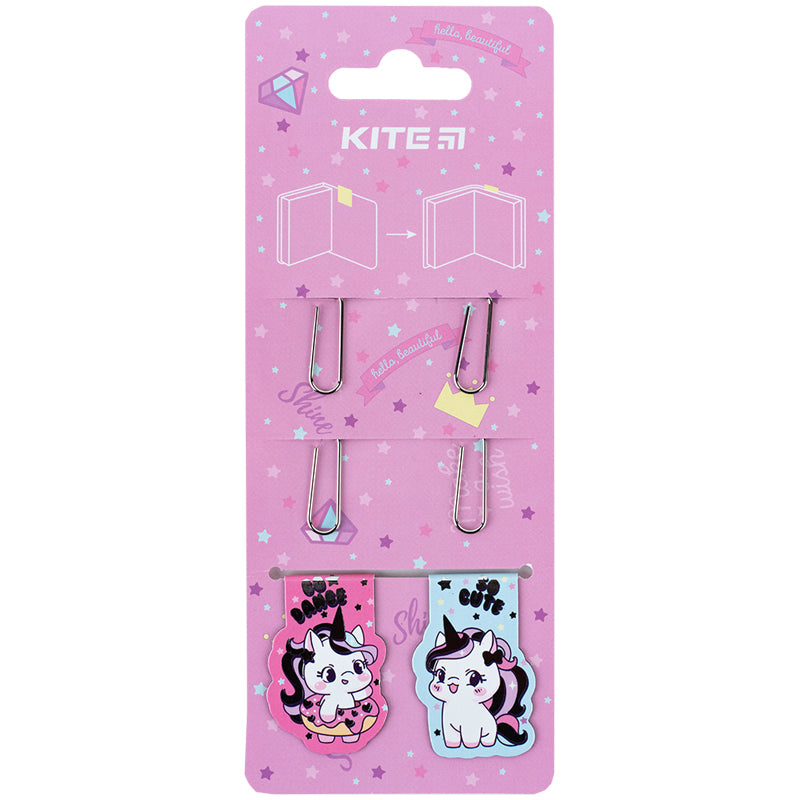 Набор магнитных закладок с фигурными скрепками Kite Diamond K24-495-1