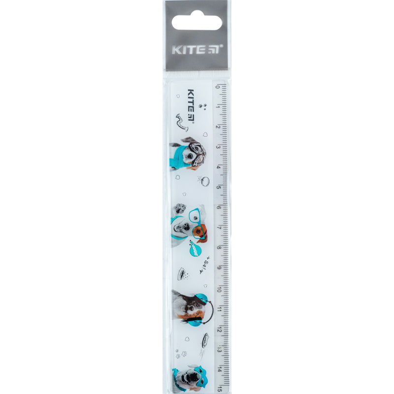 Линейка пластиковая Kite Dogs K24-090-1, 15 см 