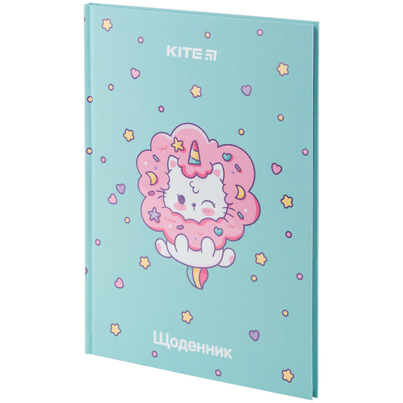 Дневник школьный Kite Rainbow Catcorn K24-262-6, твердая обложка