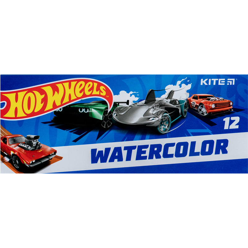 Краски акварельные Kite Hot Wheels HW23-041, 12 цветов - Kite Украина