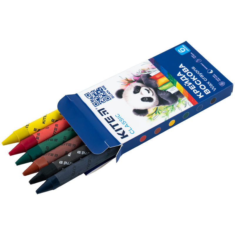 Крейда воскова Kite Classic K-1076, 6 кольорів