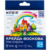 Мелки восковые Kite Classic K-1070, 24 цвета