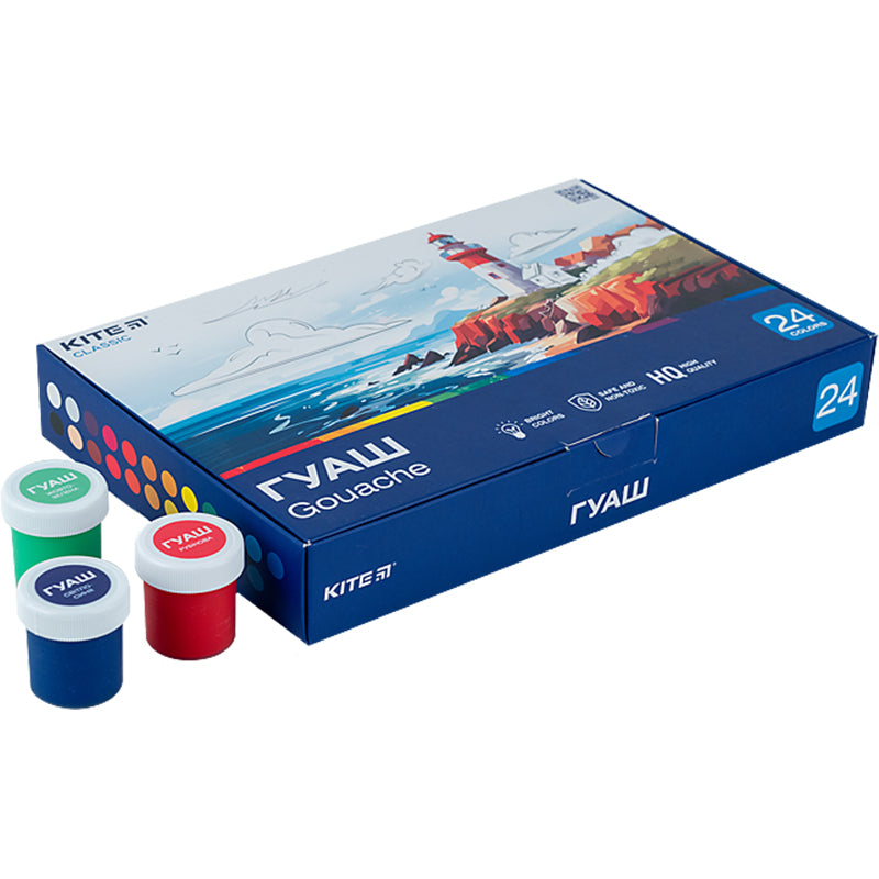 Гуаш Kite Classic K-097, 24 кольори