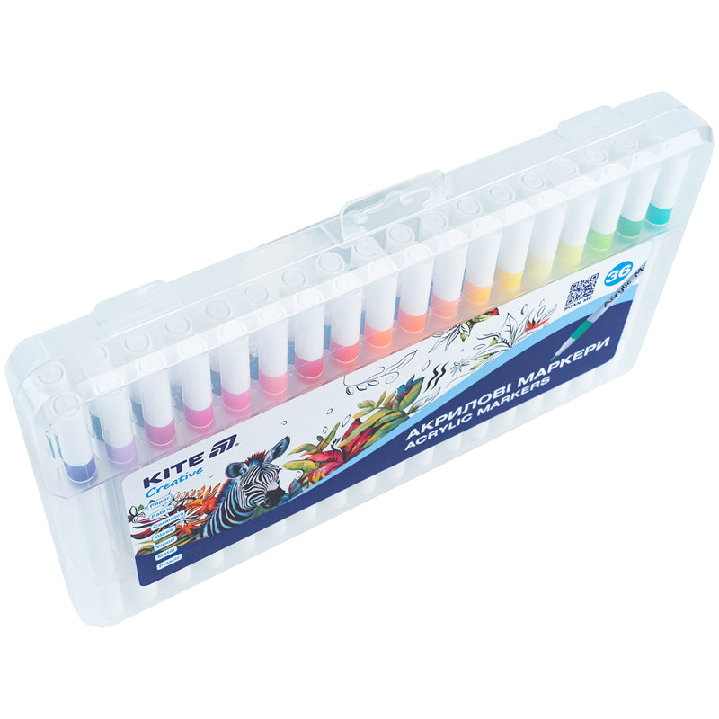 Маркери акрилові Kite Creative K-1158, 36 кольорів