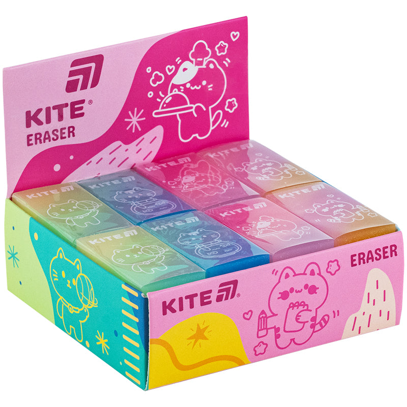 Гумка кольорова Kite Jelly cat K24-143, асорті