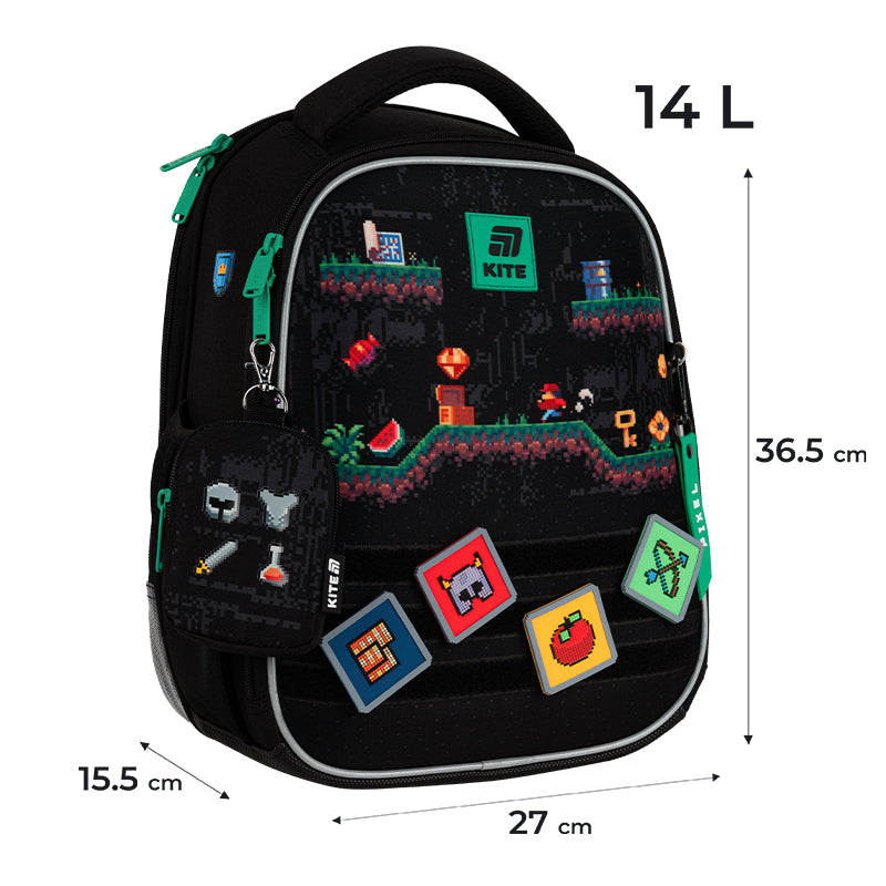 Рюкзак шкільний каркасний Kite Education Pixel Game K25-555S-4