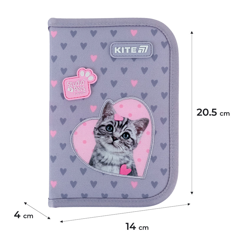 Пенал без наполнения Kite Studio Pets SP25-621, 1 отделение, 1 отворот