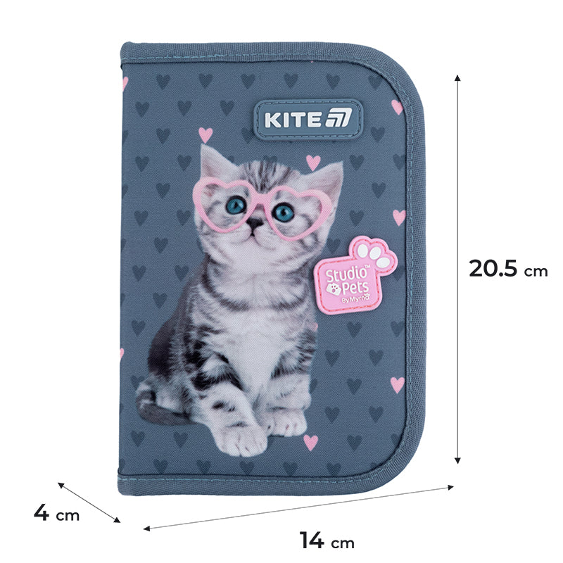 Пенал без наполнения Kite Studio Pets SP25-622-1, 1 отделение, 2 отворот