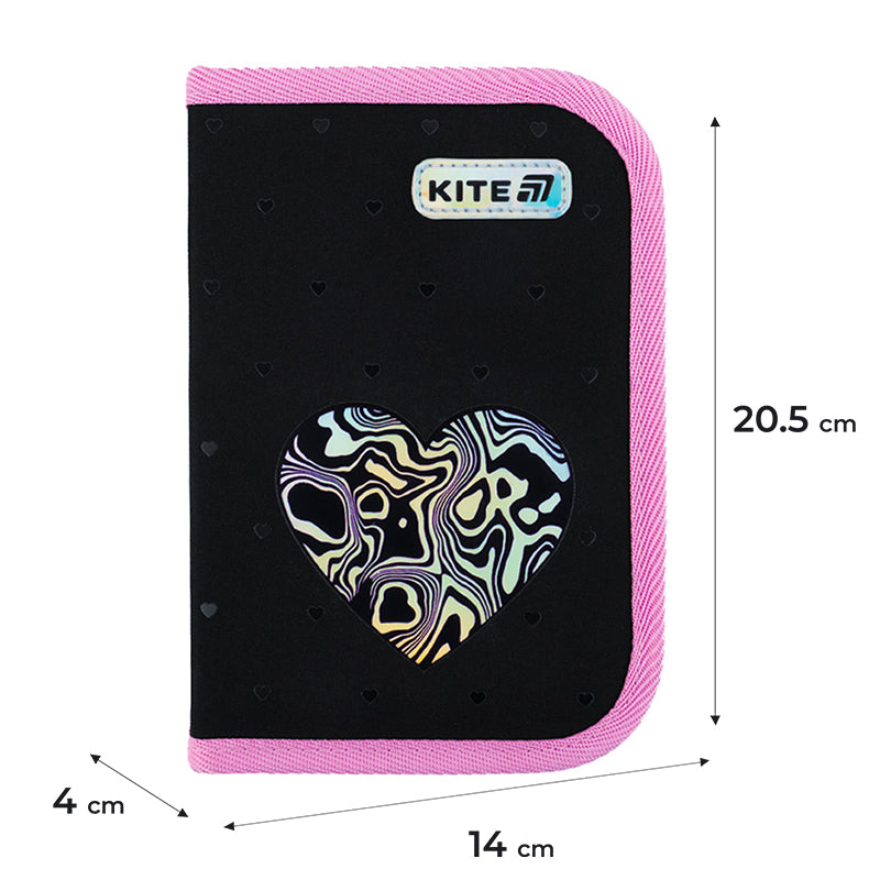 Пенал без наповнення Kite Love is K25-622-3, 1 відділення, 2 відворот