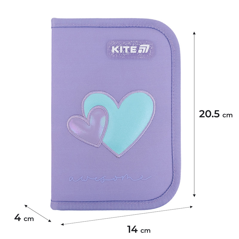 Пенал без наповнення Kite Awesome K25-622-5, 1 відділення, 2 відворот