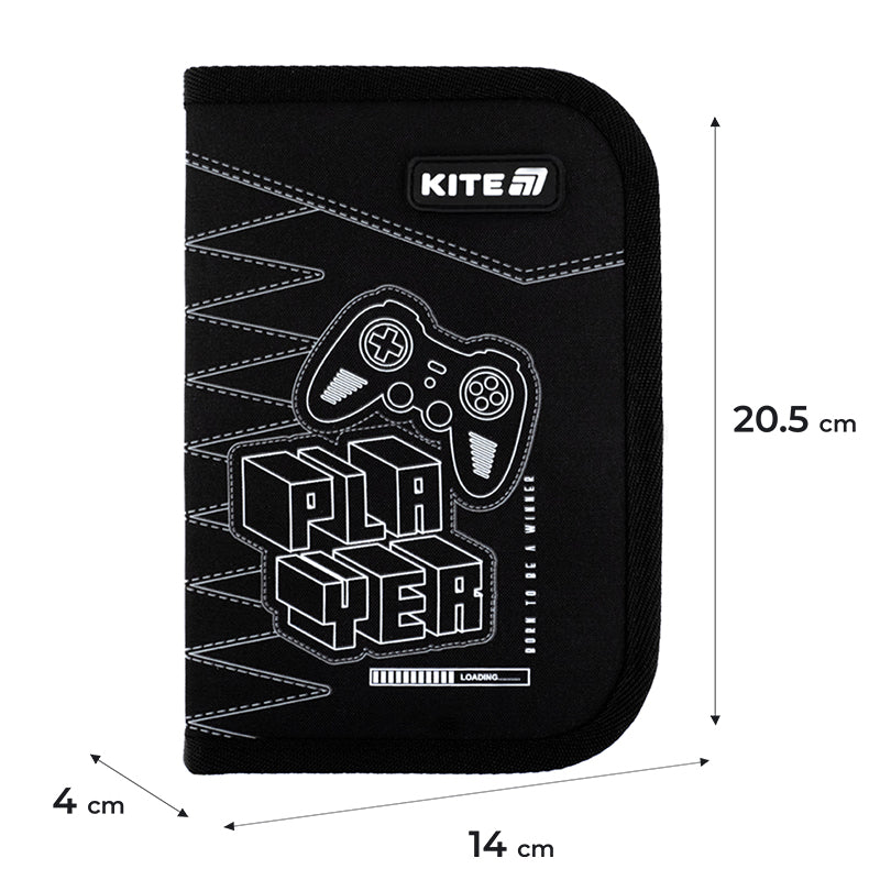 Пенал без наполнения Kite Player K25-622-6, 1 отделение, 2 отворот
