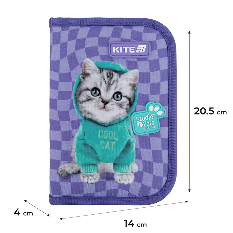 Пенал з наповненням Kite Studio Pets SP25-622H-2, 1 відділення, 2 відвороти