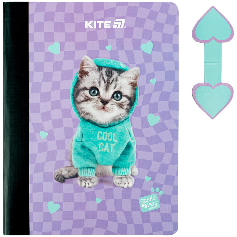 Блокнот с магнитной закладкой Kite Studio Pets SP25-192, А5, 60 листов, клетка