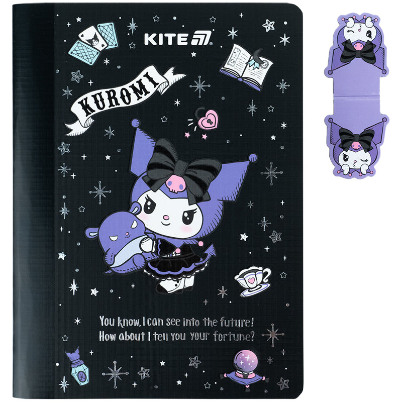 Блокнот з магнітною закладкою Kite Kuromi HK25-192, А5, 60 аркушів, клітинка