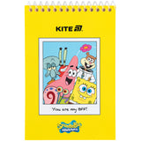Блокнот на спирали Kite Sponge Bob SB25-196, А6, 48 листов, нелинованный