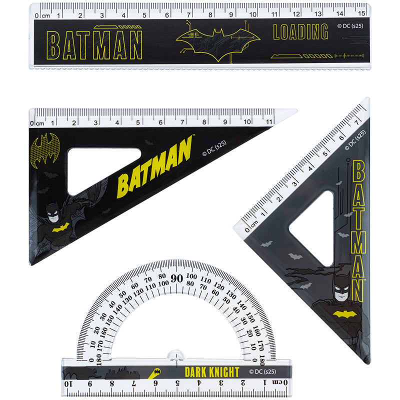 Набор: линейка 15 см, 2 угольника, транспортир Kite DC Comics DC25-282