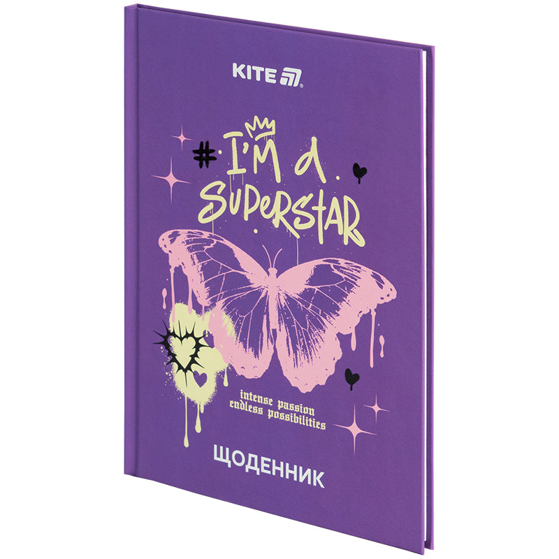 Дневник школьный Kite Superstar K25-262-2, твердая обложка