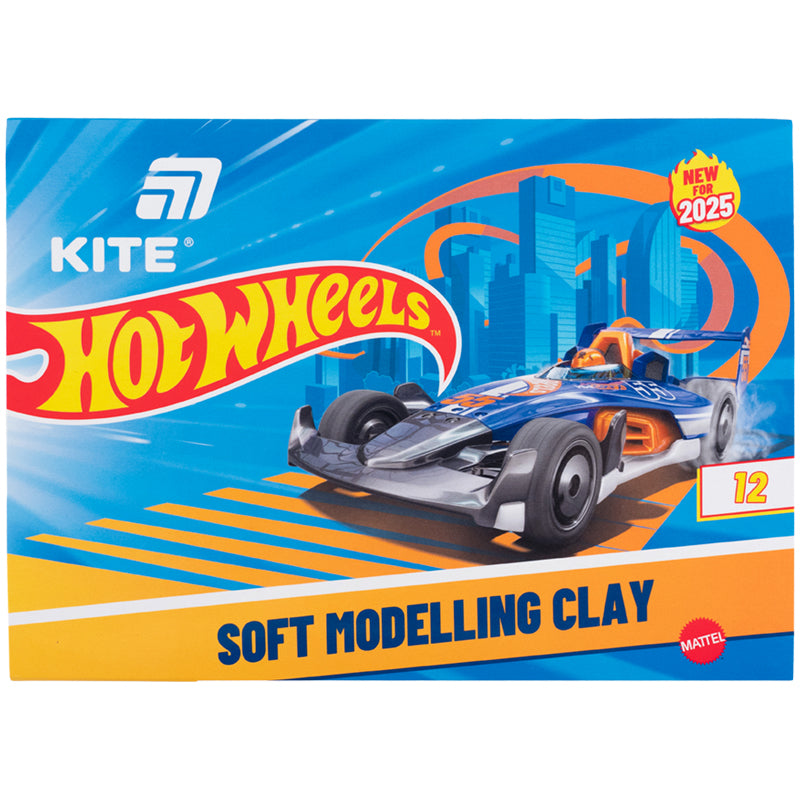 Пластилин восковый Kite Hot Wheels HW25-1086-1, 12 цветов, 240 г