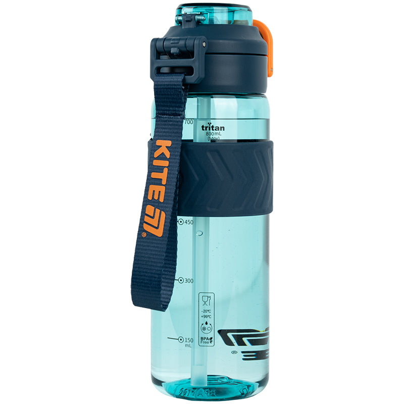 Пляшечка для води Kite K25-1234-3, 800 мл, блакитно-помаранчева
