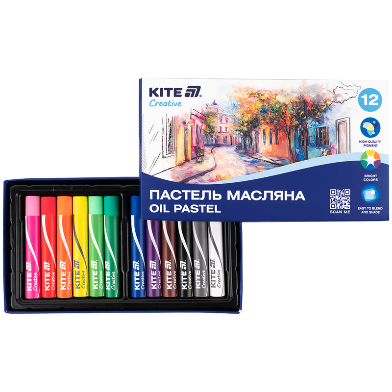 Пастель масляна Kite Creative K-200-12, 12 кольорів