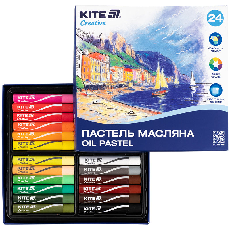 Пастель масляна Kite Creative K-200-24, 24 кольори