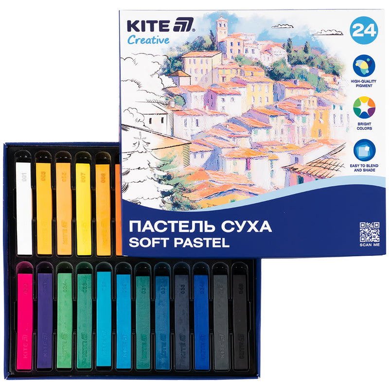 Пастель суха Kite Creative K-201-24, 24 кольори