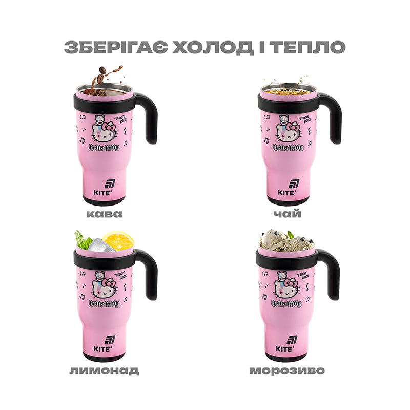 Термокружка с трубочкой Kite Hello Kitty HK25-1266, 530мл
