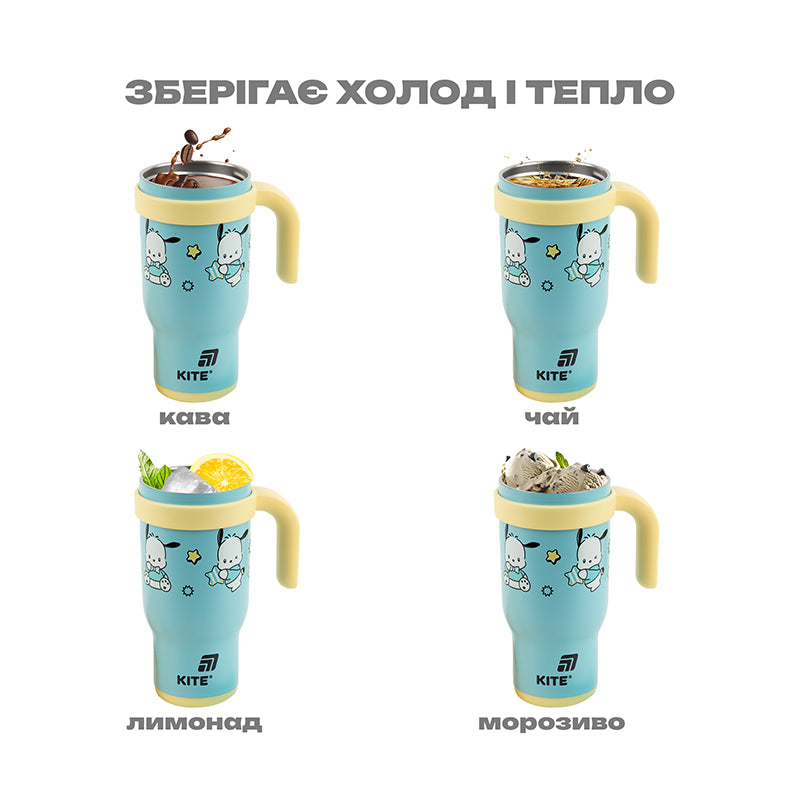 Термокружка с трубочкой Kite Pochacco PC25-1266, 530 мл