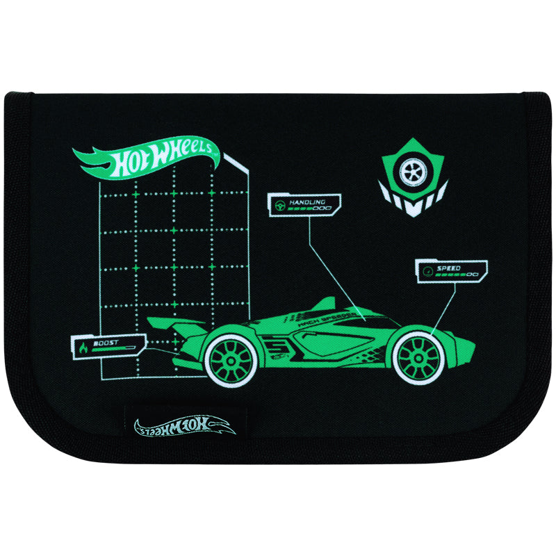 Пенал без наполнения Kite Hot Wheels HW26-621, 1 отделение, 1 отворот