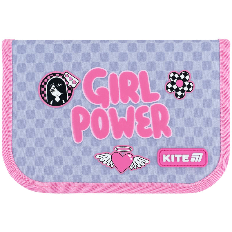 Пенал без наполнения Kite Girl's Power K26-621-5, 1 отделение, 1 отворот