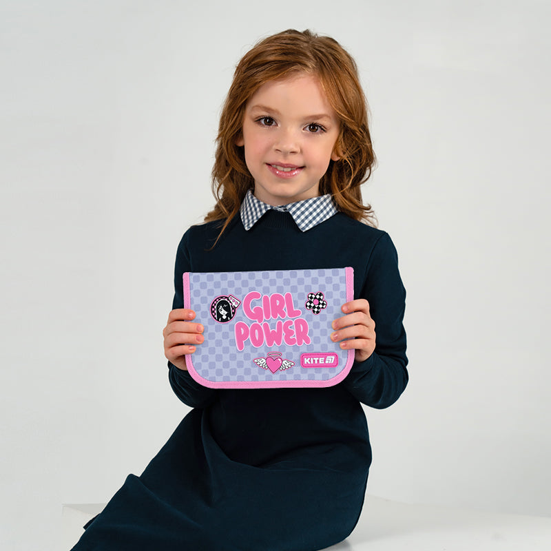 Пенал без наполнения Kite Girl's Power K26-621-5, 1 отделение, 1 отворот