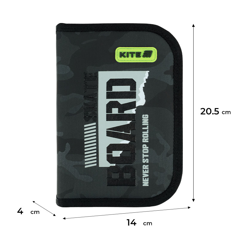 Пенал без наполнения Kite SK8 Board K26-621-6, 1 отделение, 1 отворот