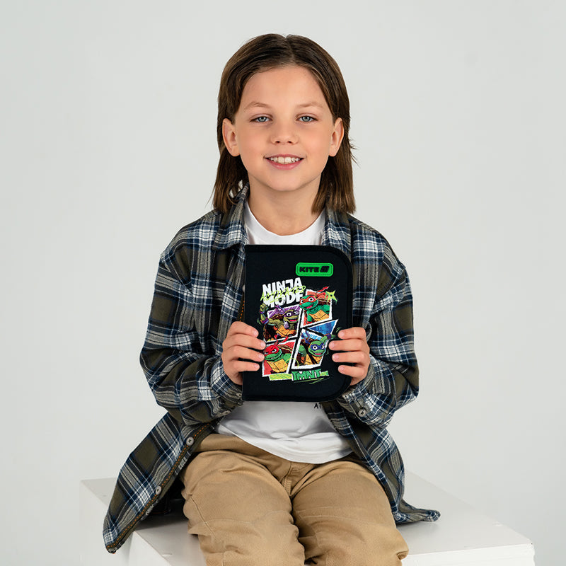 Пенал без наповнення Kite Ninja Turtles NT26-622, 1 відділення, 2 відвороти