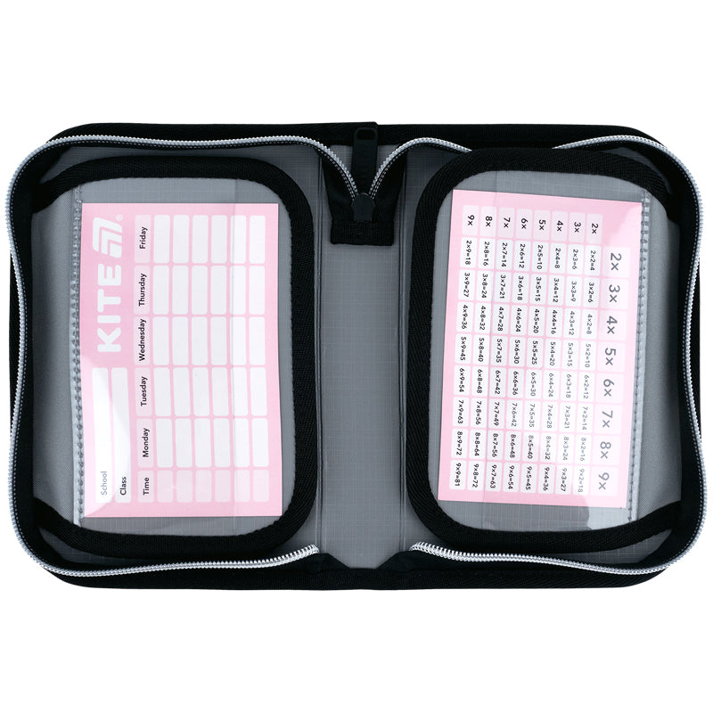 Пенал без наповнення Kite Black&Silver K26-622-5, 1 відділення, 2 відвороти
