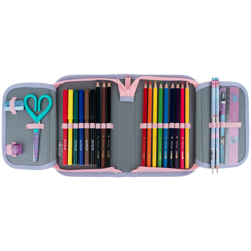 Пенал с наполнением Kite  Studio Pets SP26-622H, 1 отделение, 2 отворот