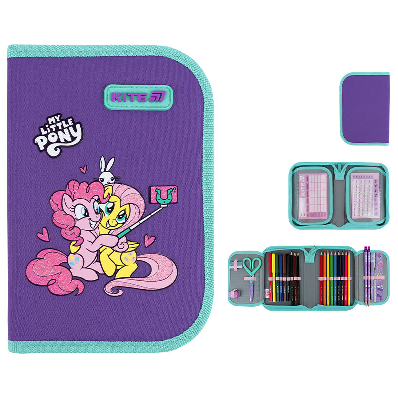 Пенал с наполнением Kite  My Little Pony LP26-622H, 1 отделение, 2 отворот