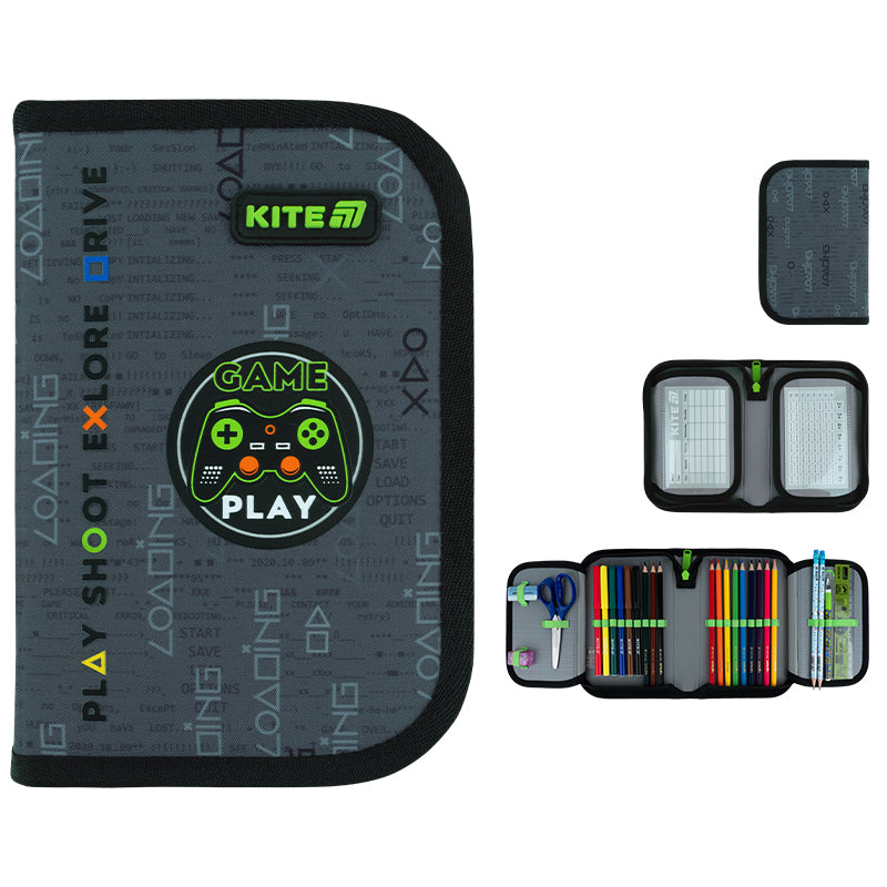 Пенал с наполнением Kite  Good Game K26-622H-2, 1 отделение, 2 отворот